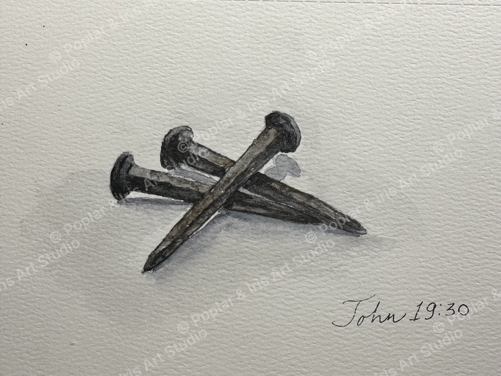 A second watercolor study from the Poplar & Iris studio