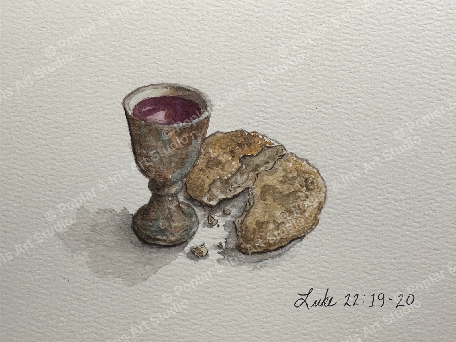 Watercolor painting from the Poplar & Iris studio